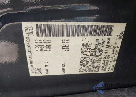 2016 Nissan Maxima 3.5 Sr из США, поврежденный, VIN 1N4AA6AP5GC411084